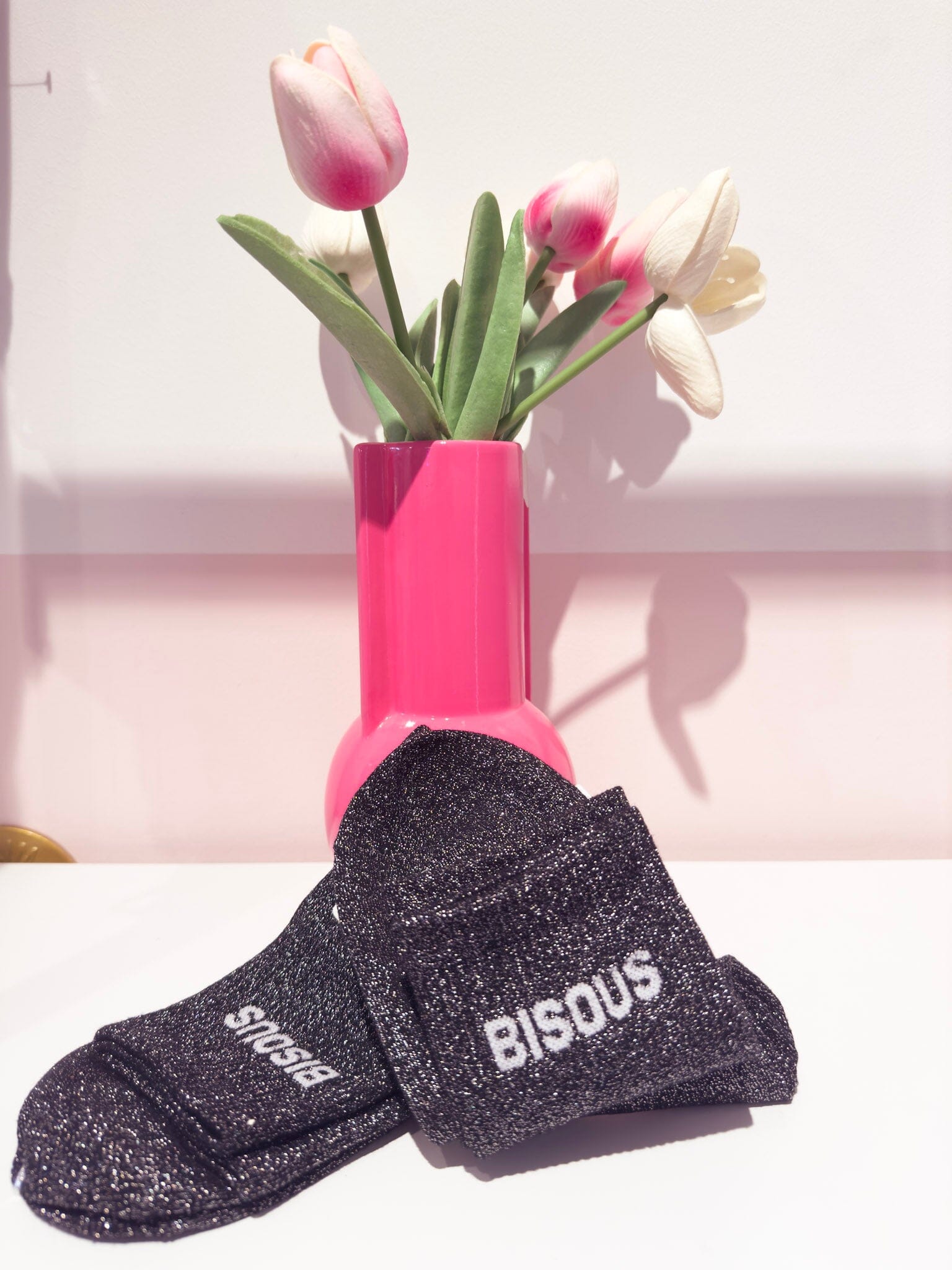 Bisous noir - Chausettes rose-mood 