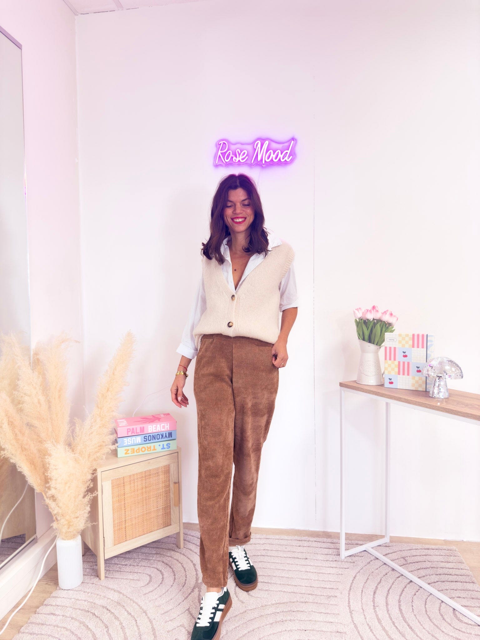 Kristen camel - Pantalon rose-mood 