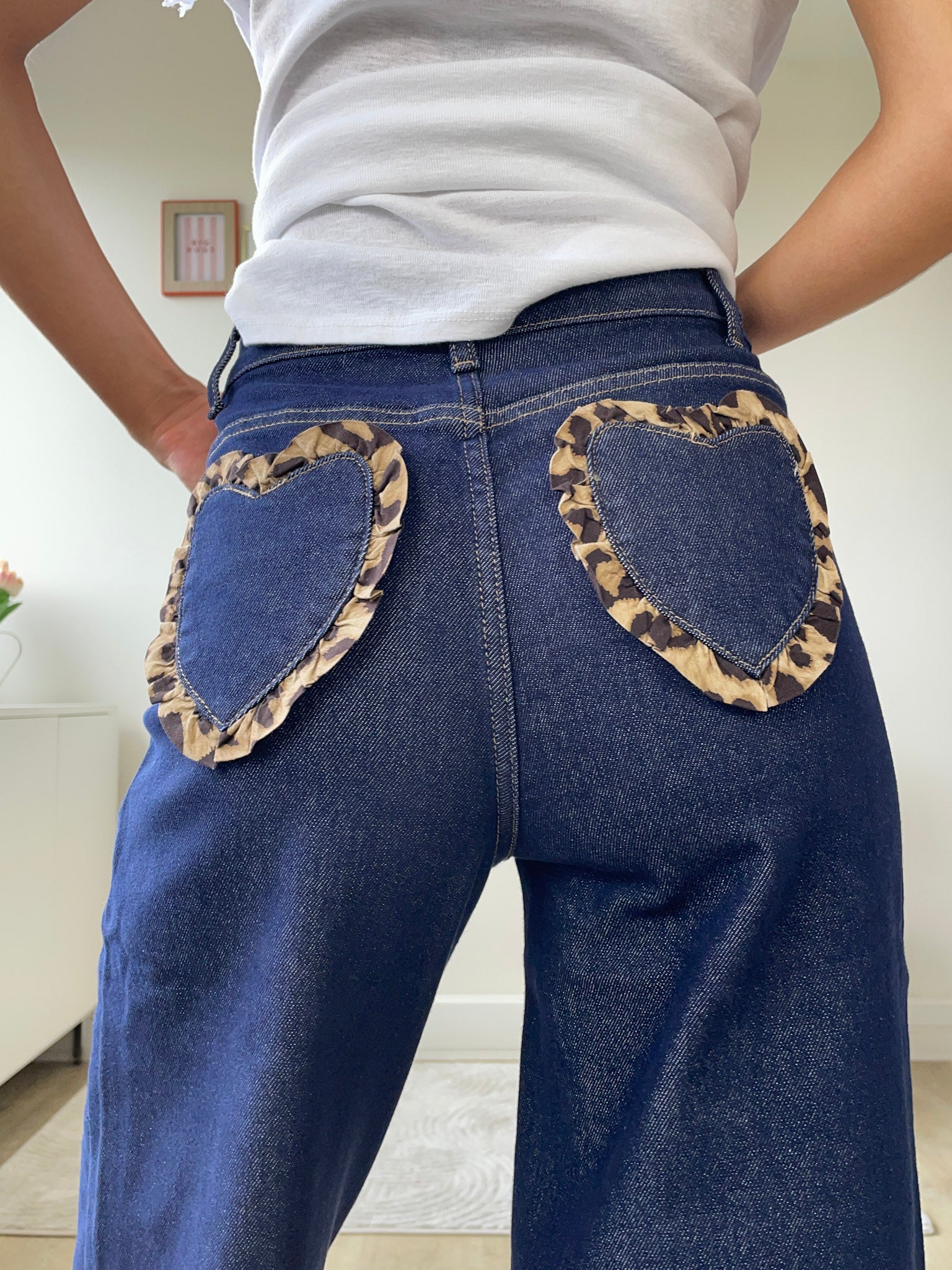 Aelys - Pantalon coeur léopard