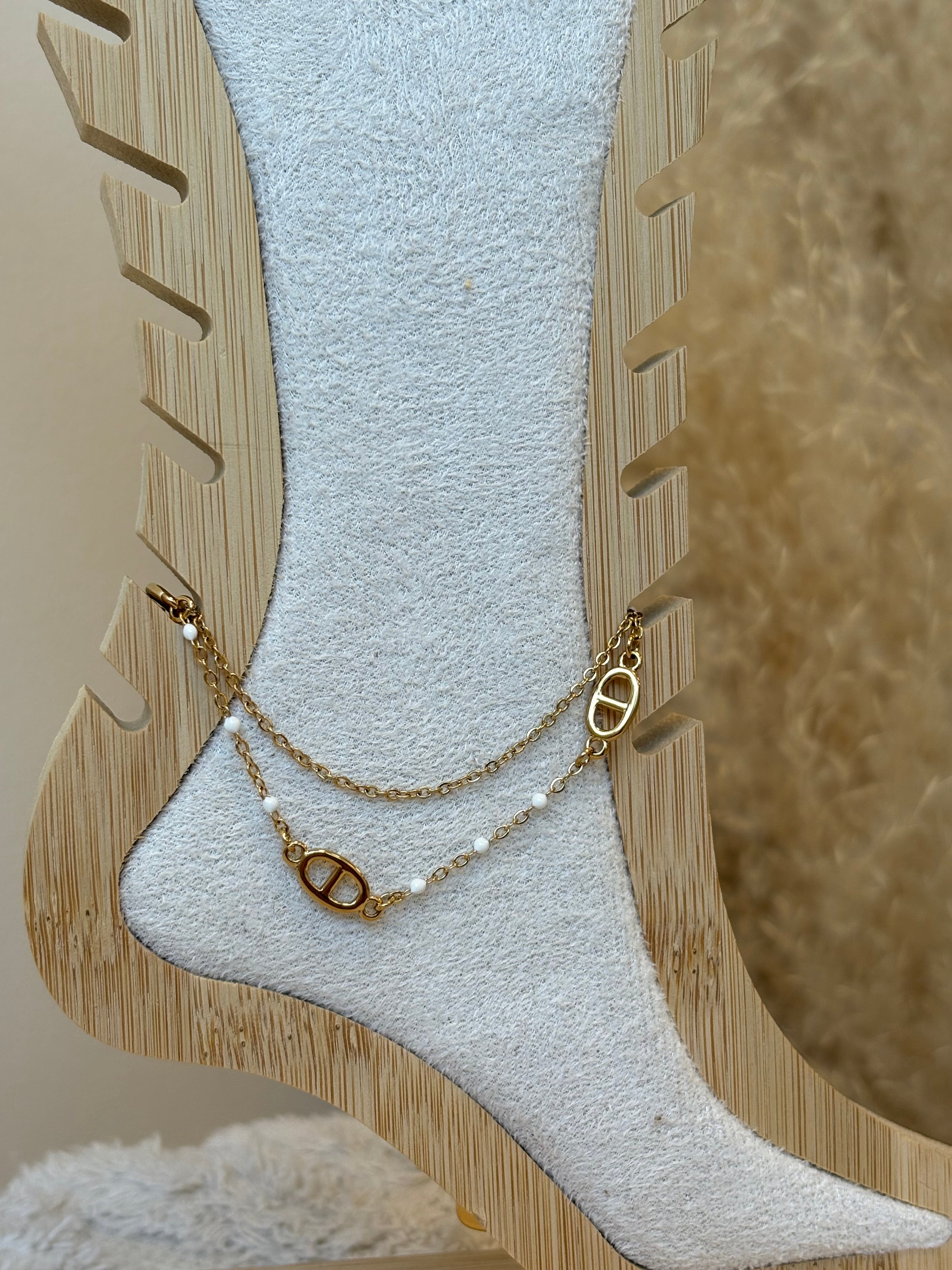 Josy - Bracelet cheville perle