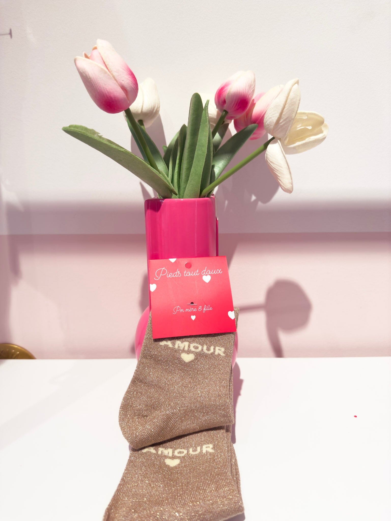 Amour doré - Chaussettes rose-mood 