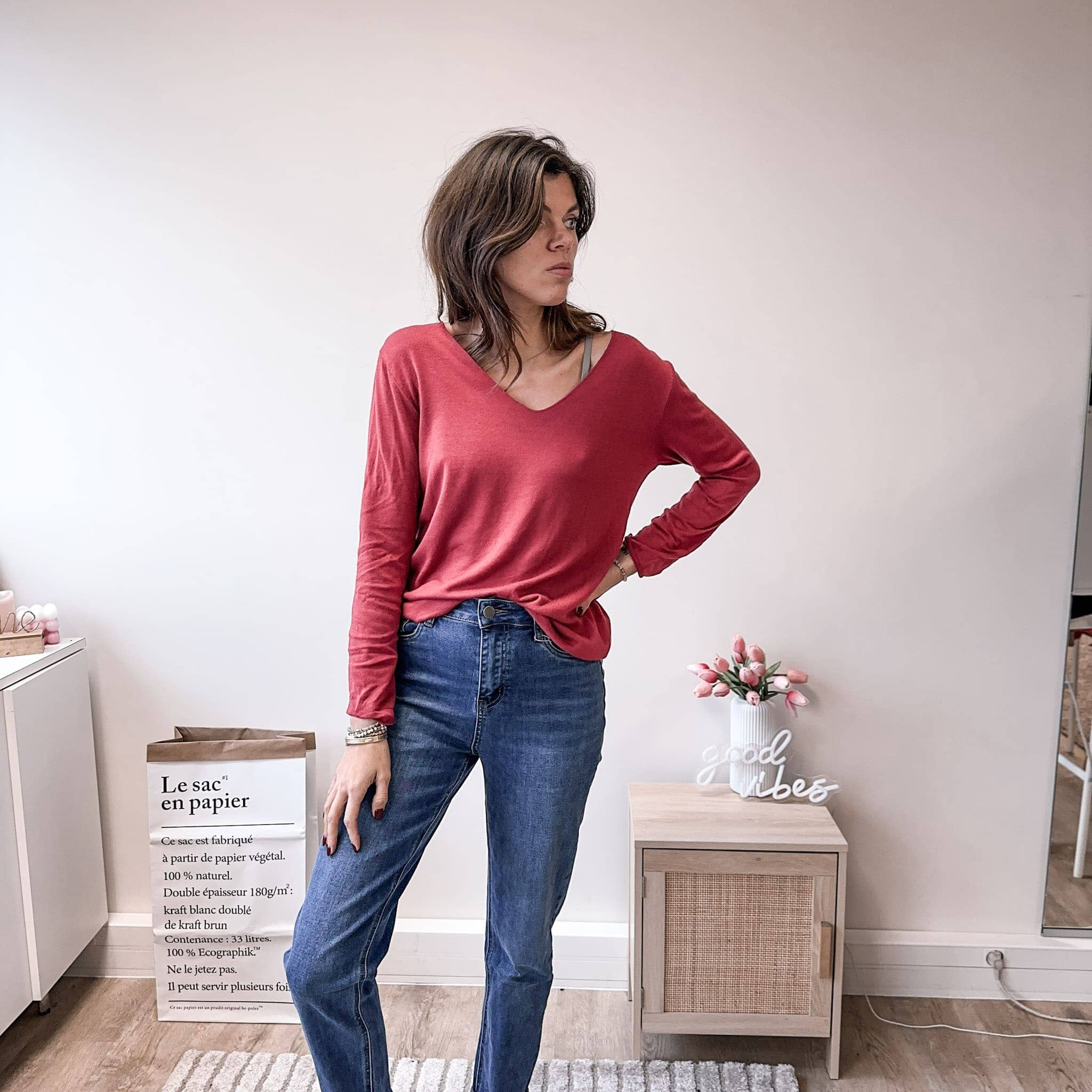 Pull Bordeaux - Sarah rose-mood L/ 40-44 Bordeaux 