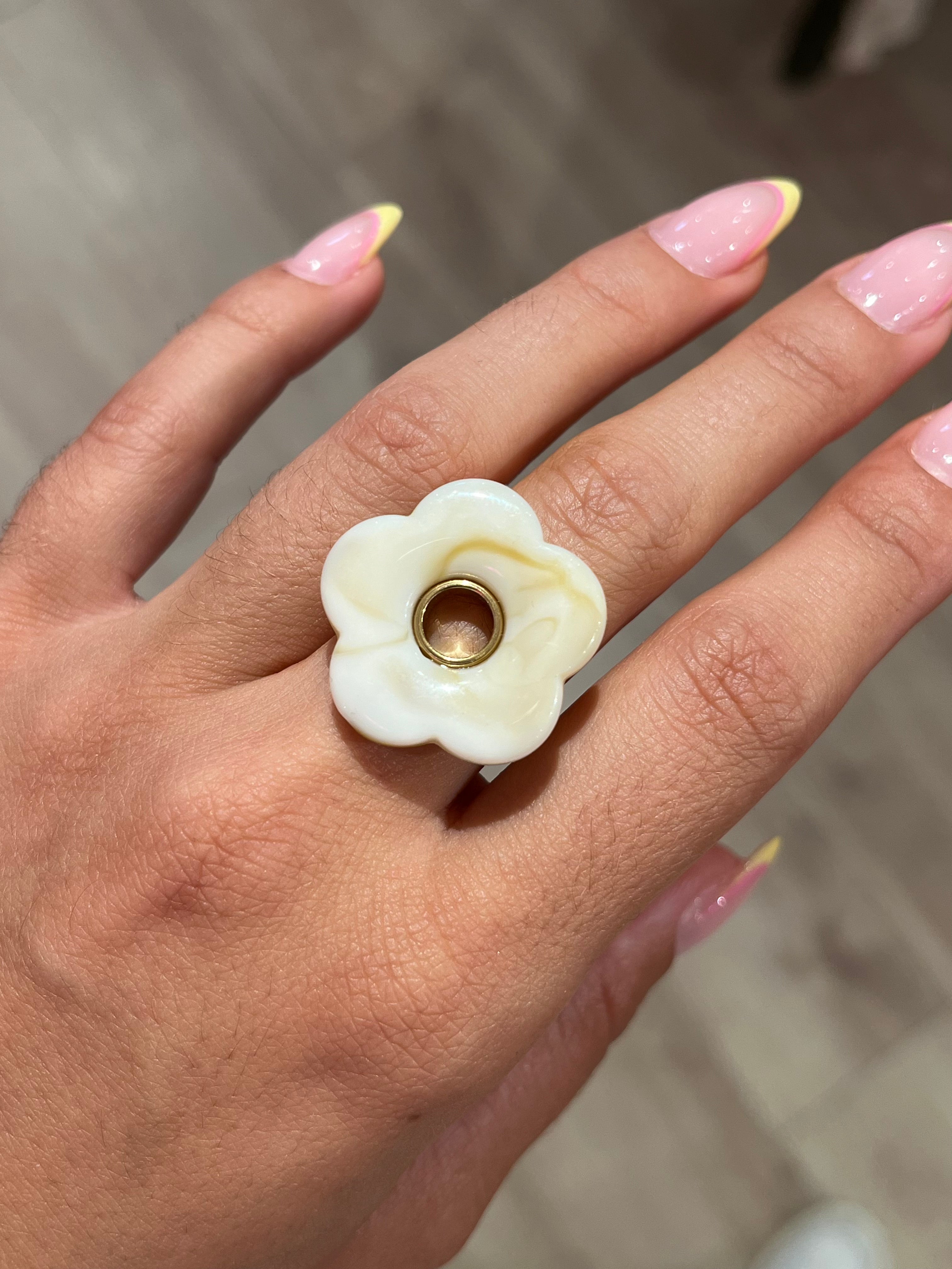 Florine blanc - bague fleur